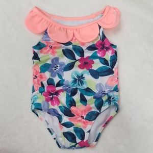 Floral baby one piece swimsuit size 12-18